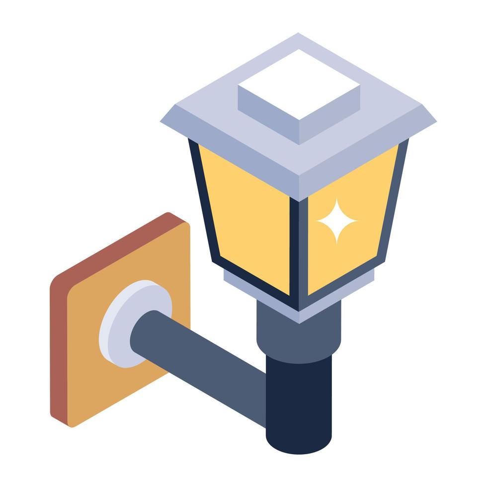 Lamppost editable isometric design of street lamp icon vector