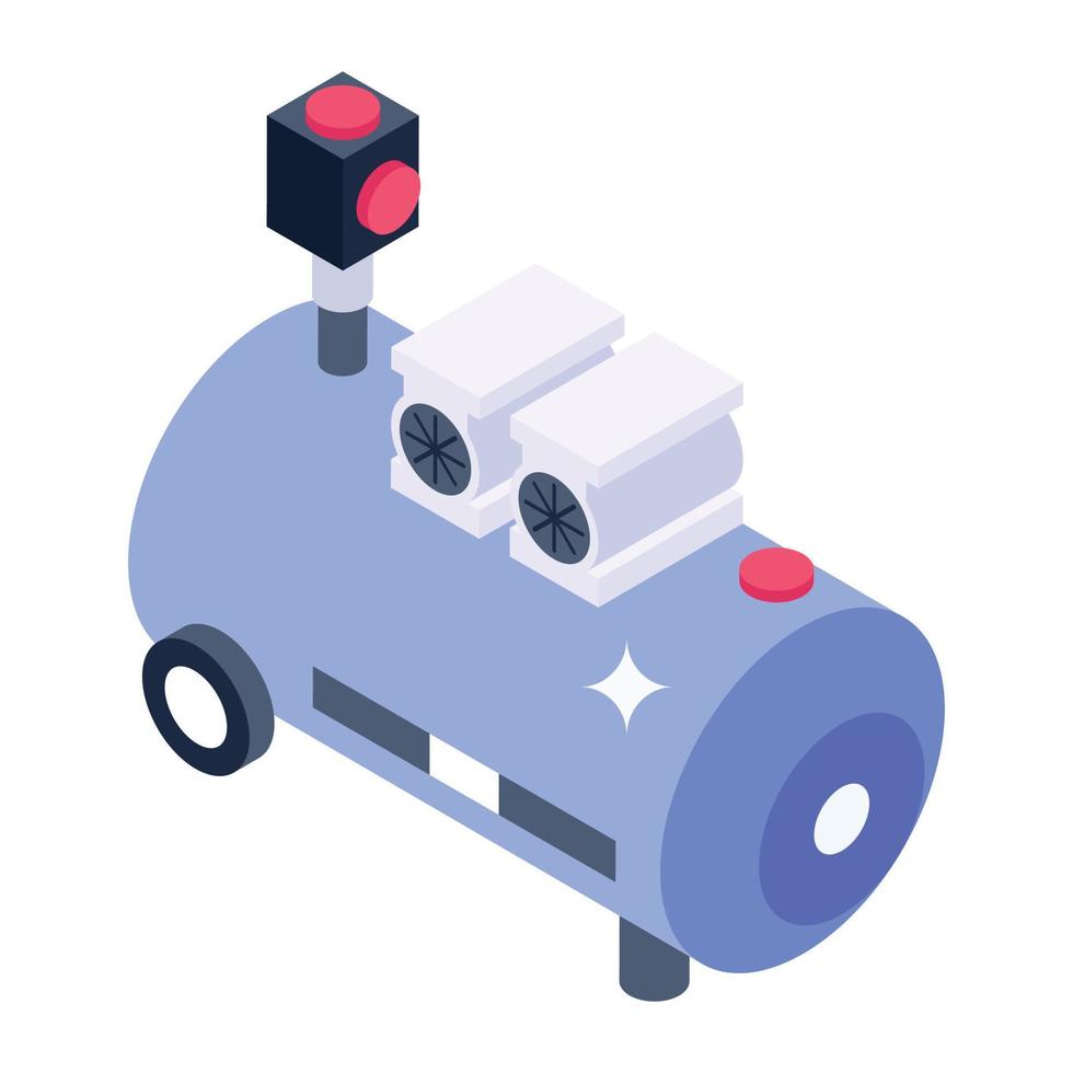 Isometric icon of hot water tanker vector