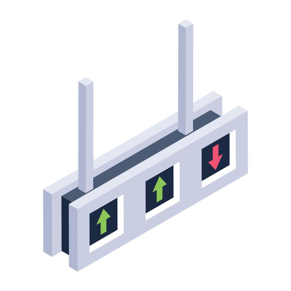Electric component in isometric editable style vector