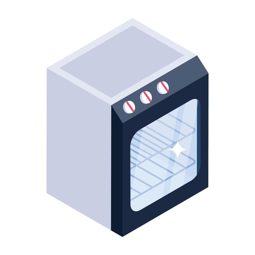 Editable isometric design of electric oven icon vector