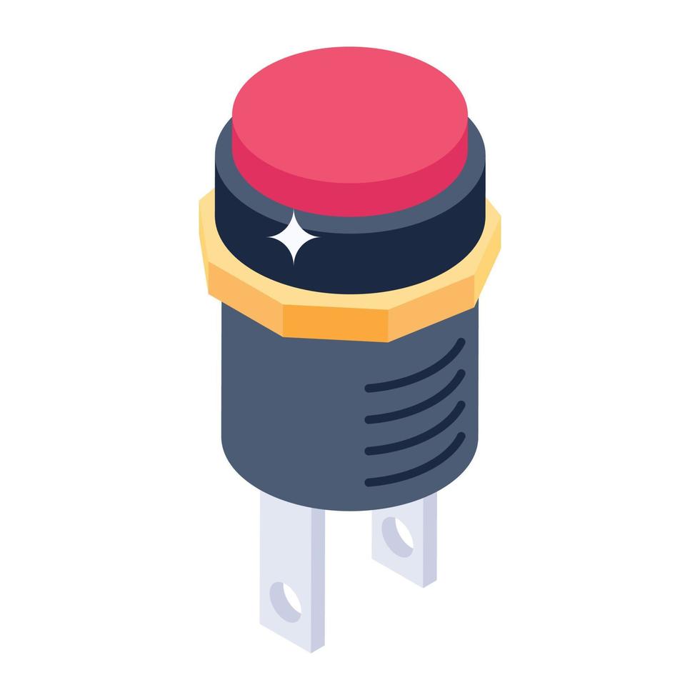 Electric buttons icon in isometric design, vector style of switch buttons