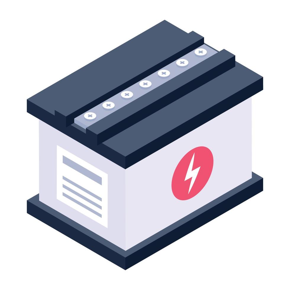 Isometric icon of automobile battery vector