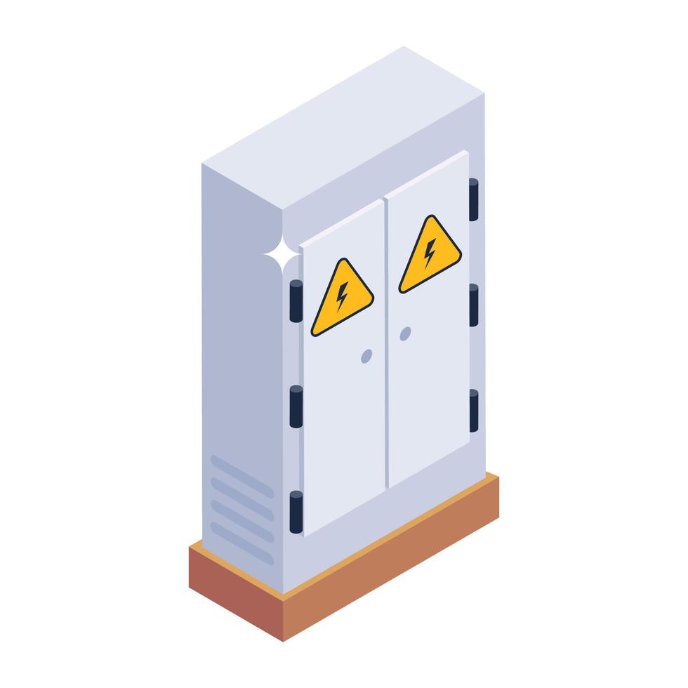 Electrical hazard icon in editable isometric style vector