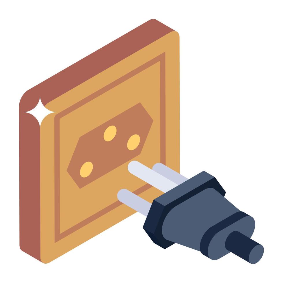 Editable design of power receptacle icon vector