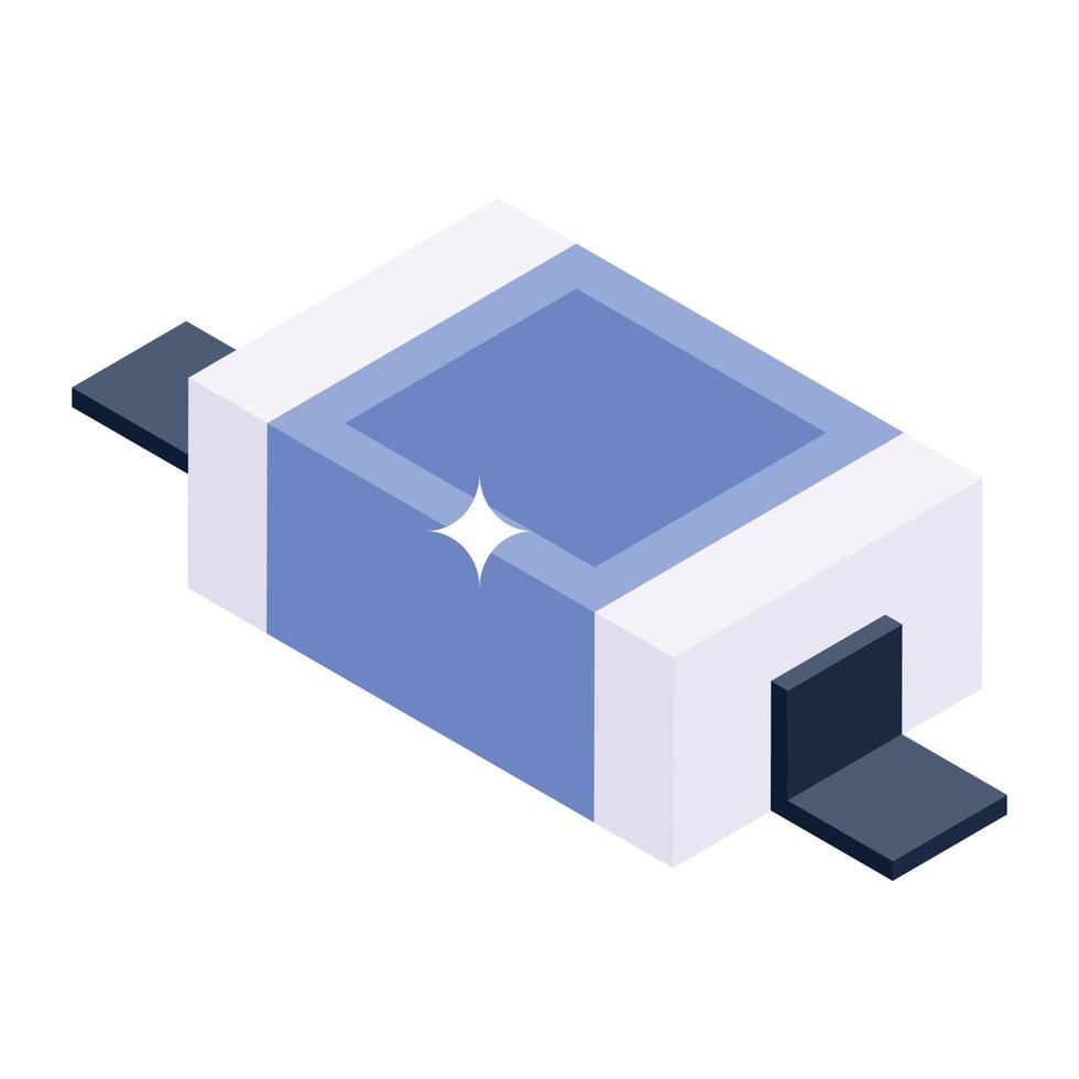 An icon design of thunderbolt adapter tool, isometric vector