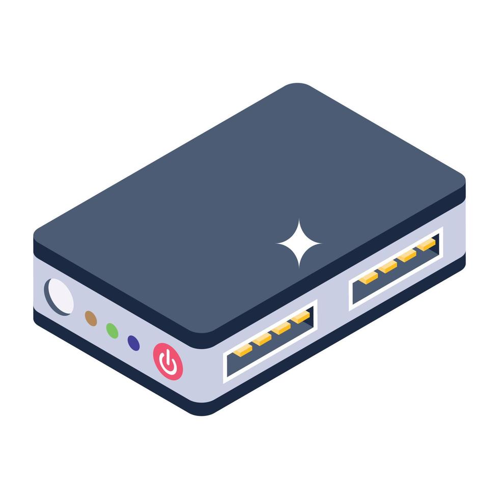 An icon design of network hub, editable vector