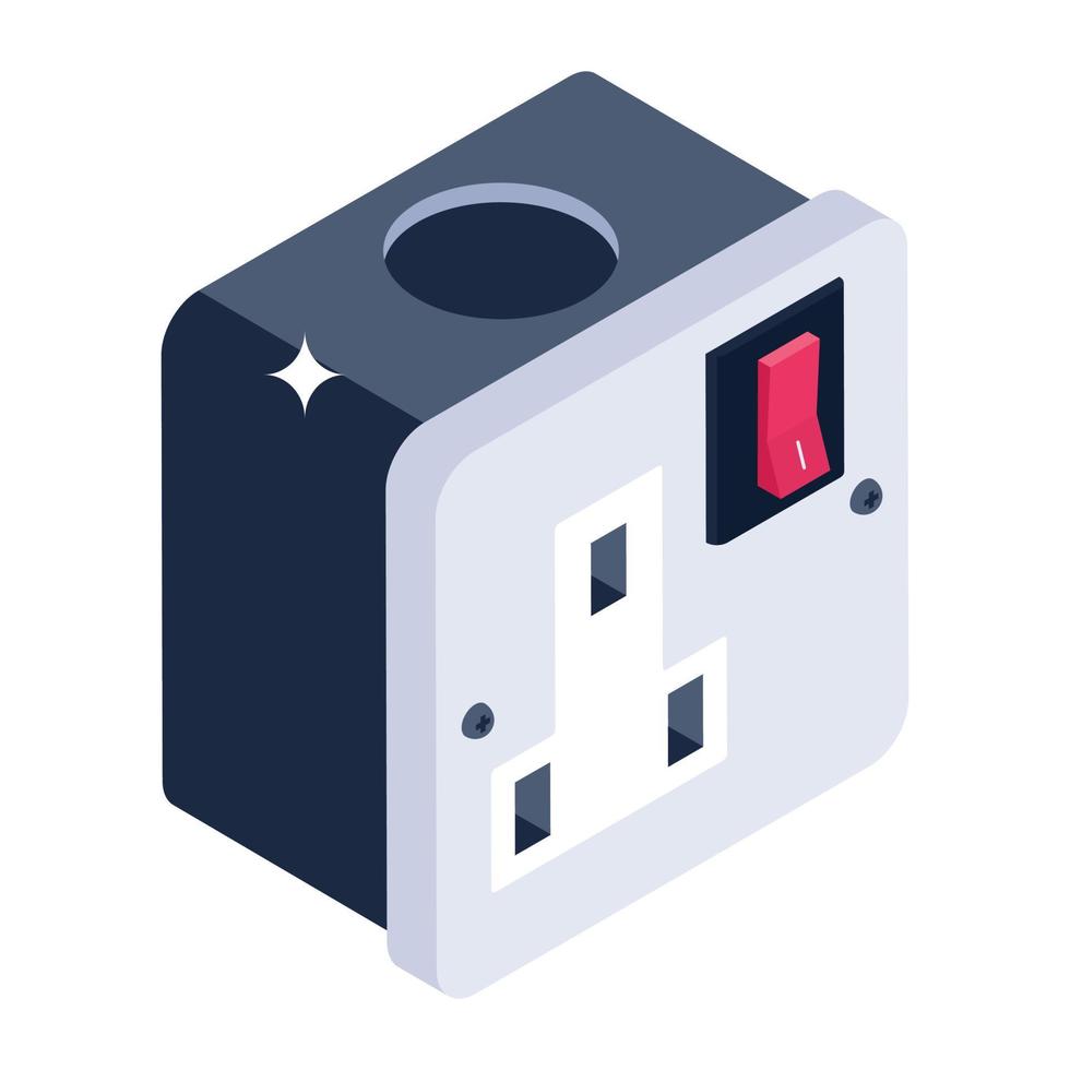 Editable design of wall socket icon vector