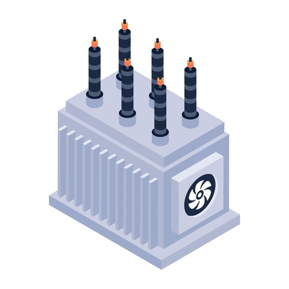 An icon design of power transformer, editable vector