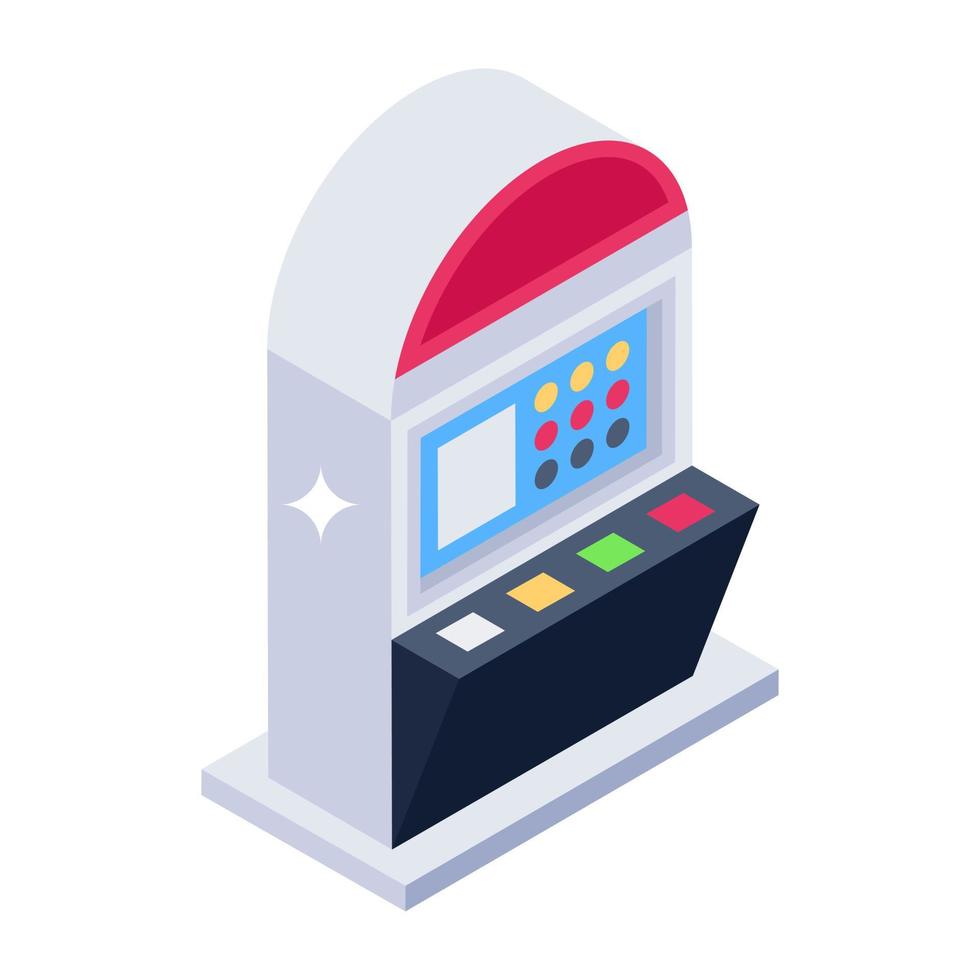 Casino game, isometric icon of an arm bandit vector