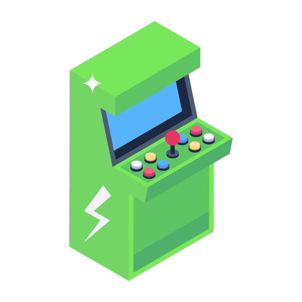Casino game, isometric icon of an arm bandit vector
