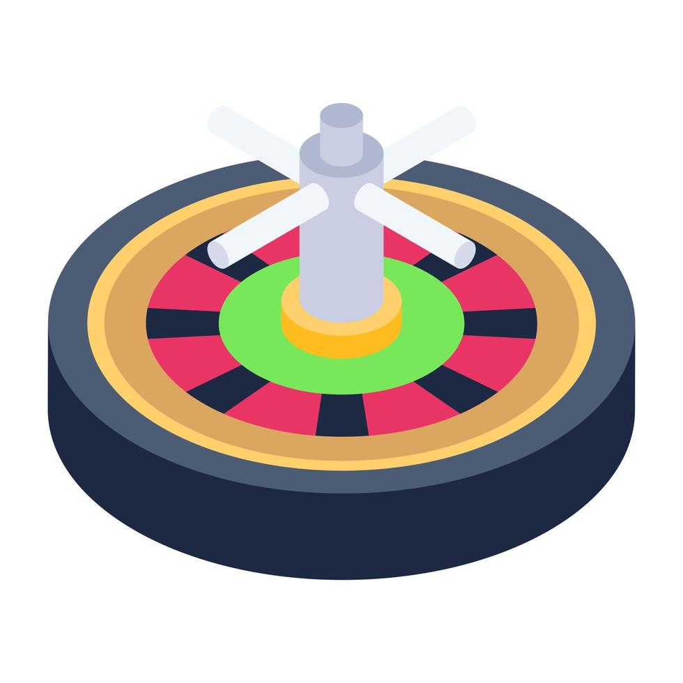 A casino roulette icon in isometric design vector