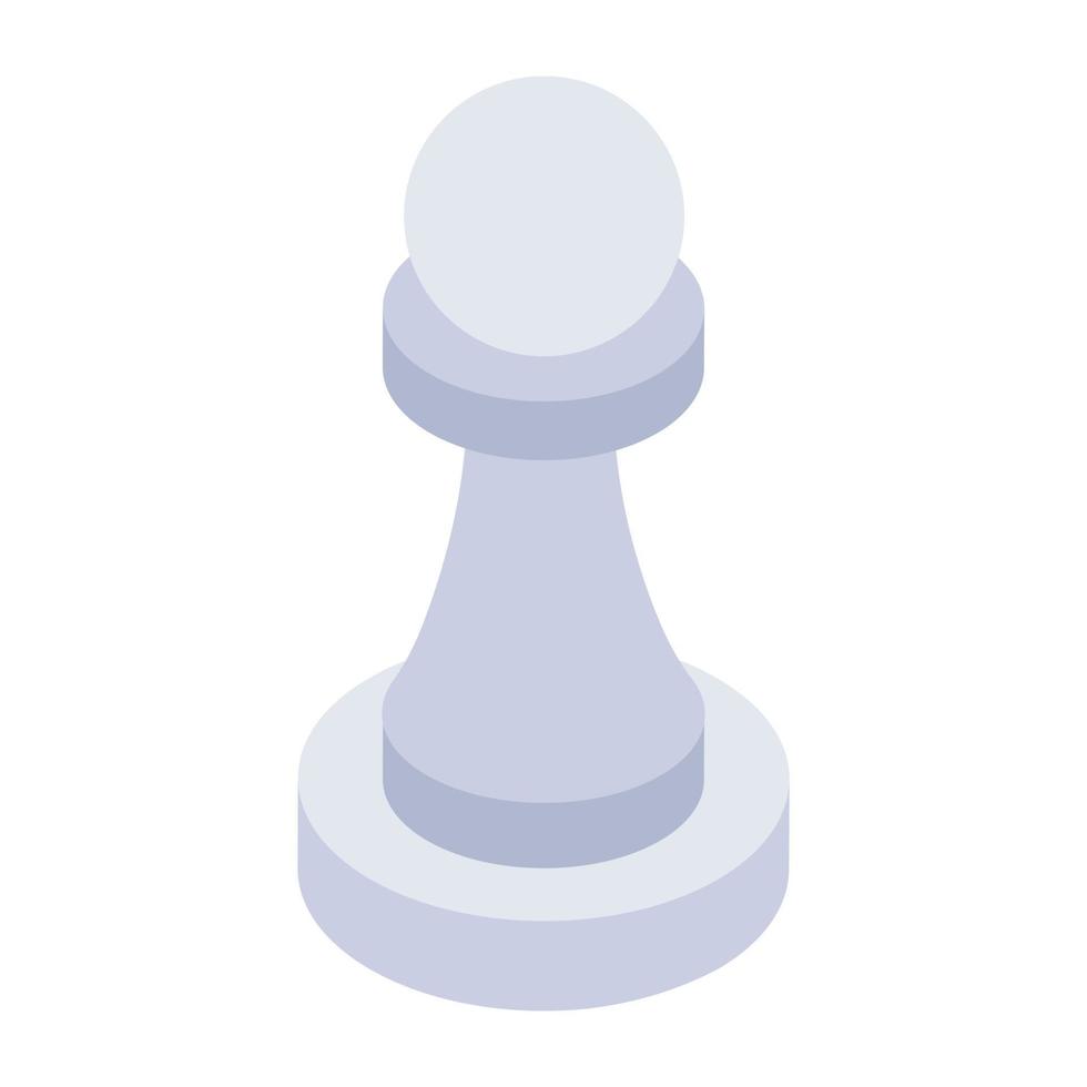 An icon design of chess pawn, strategy in modern isometric style vector