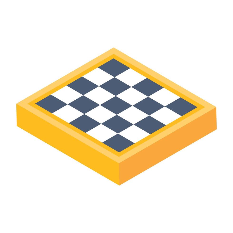 A chequerboard chess game isometric icon vector