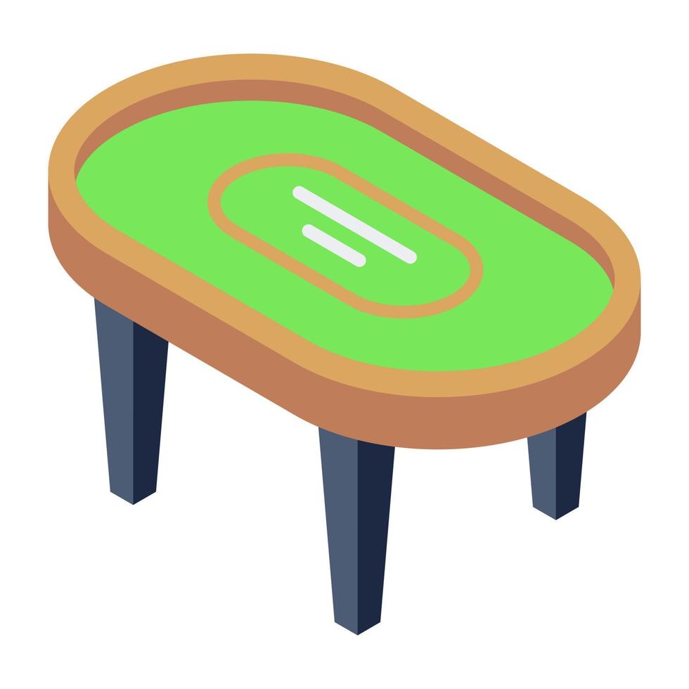 A trendy isometric icon of casino game table vector