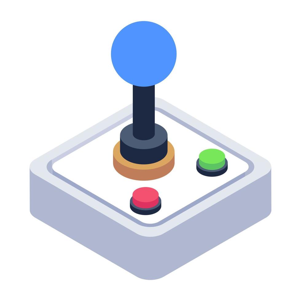 Joystick icon in isometric design, game console vector