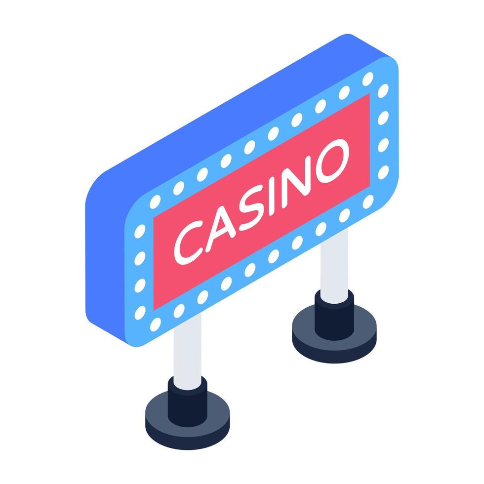 un icono de tablero de casino en diseño isométrico vector
