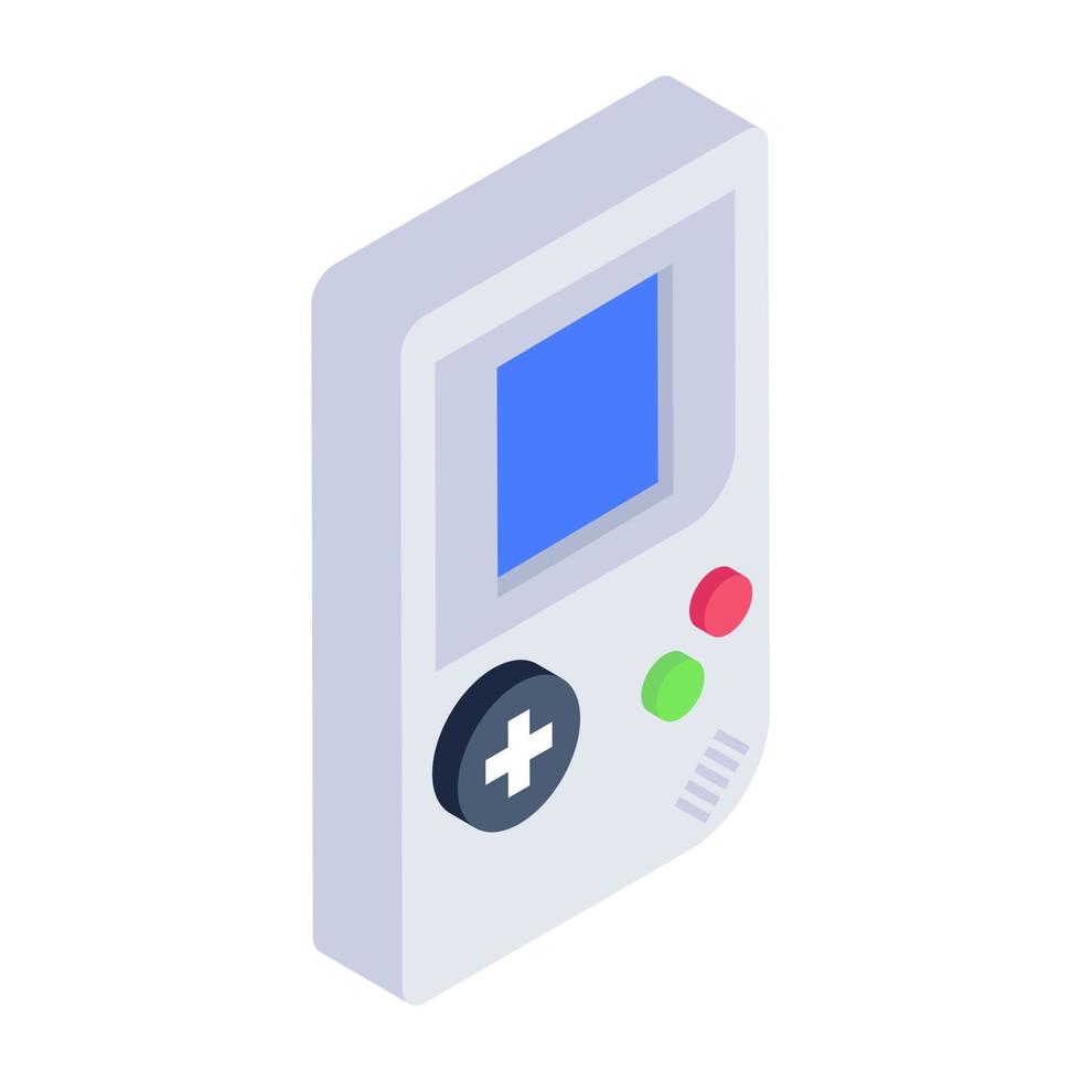 icono de estilo isométrico de videojuego portátil, vector editable