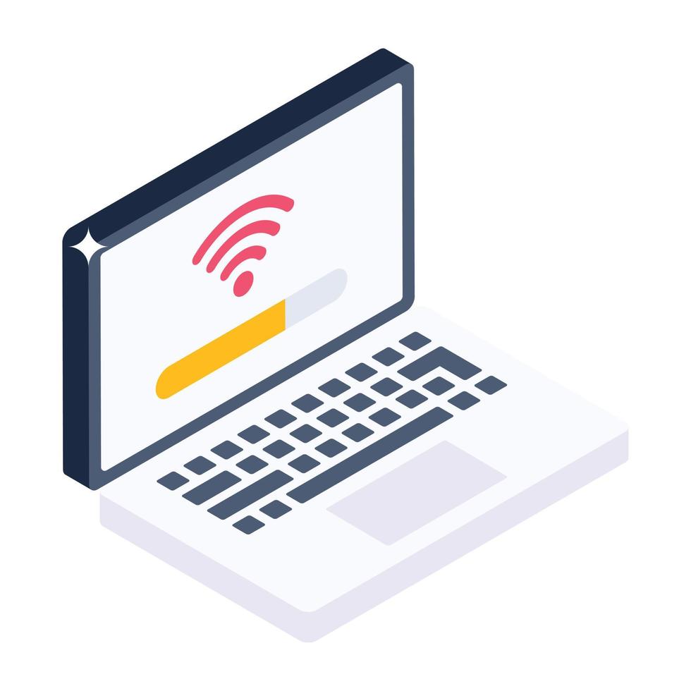 Establishing connection isometric icon, editable vector