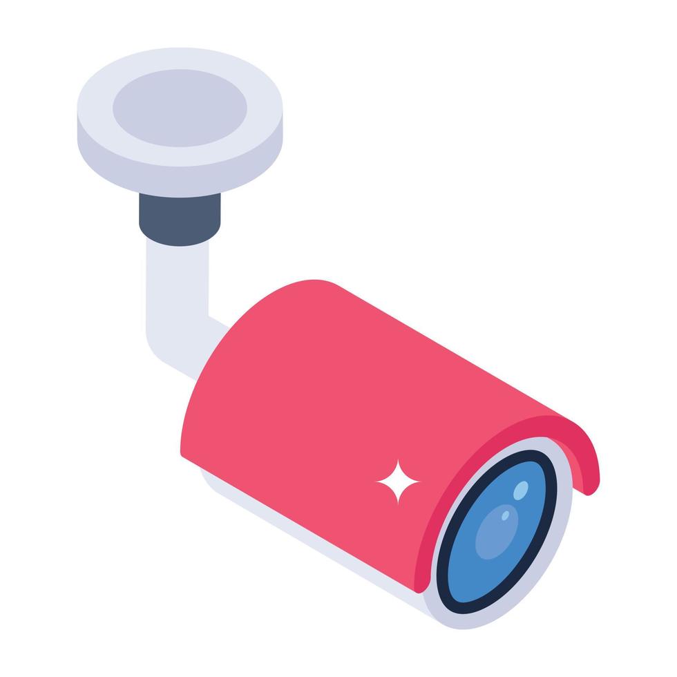 Cctv camera isometric icon, hidden camcorder vector