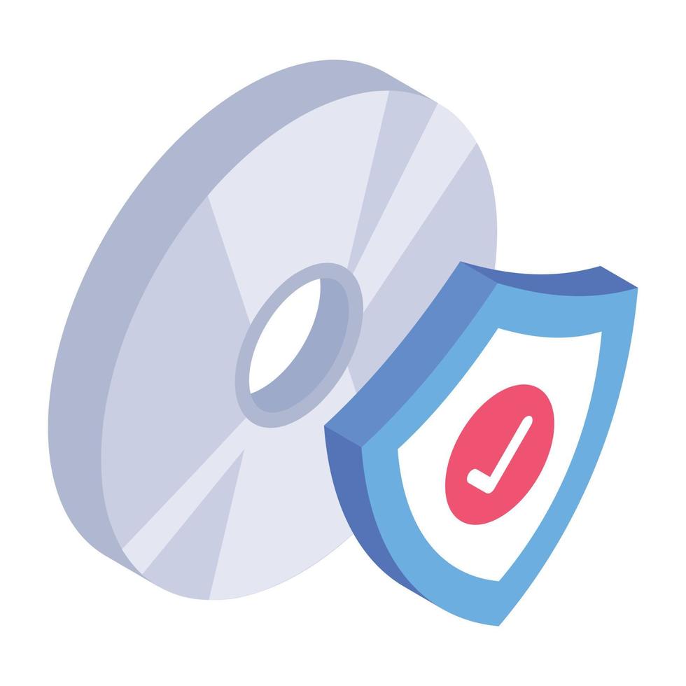 Secure cd isometric icon, editable vector