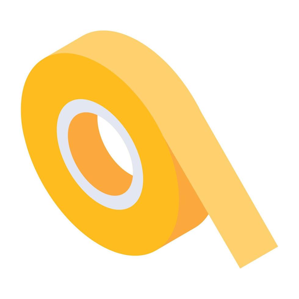 A trendy isometric icon of masking tape vector