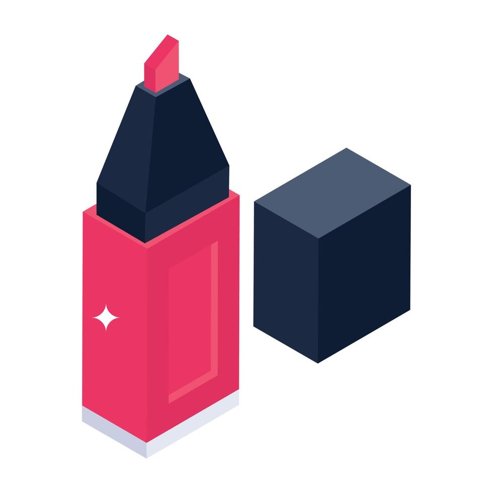 Highlighter icon in isometric style vector