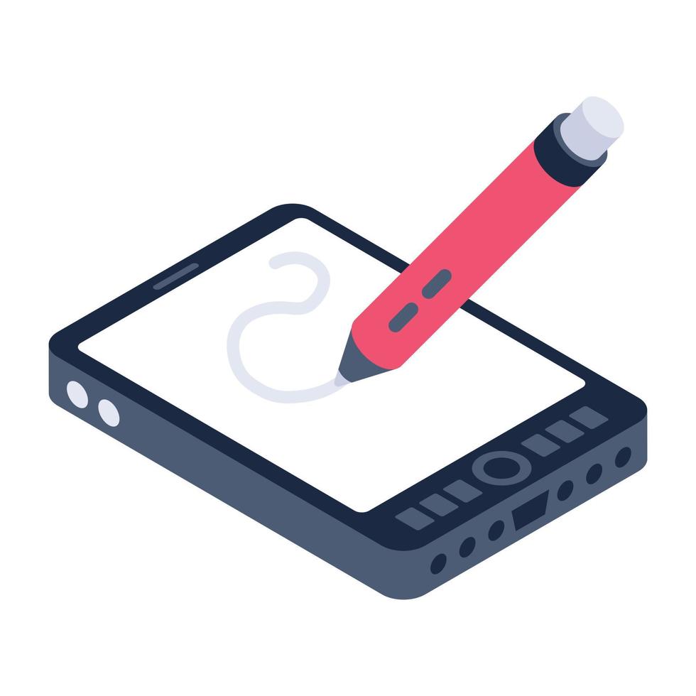 Digital drawing isometric style icon vector