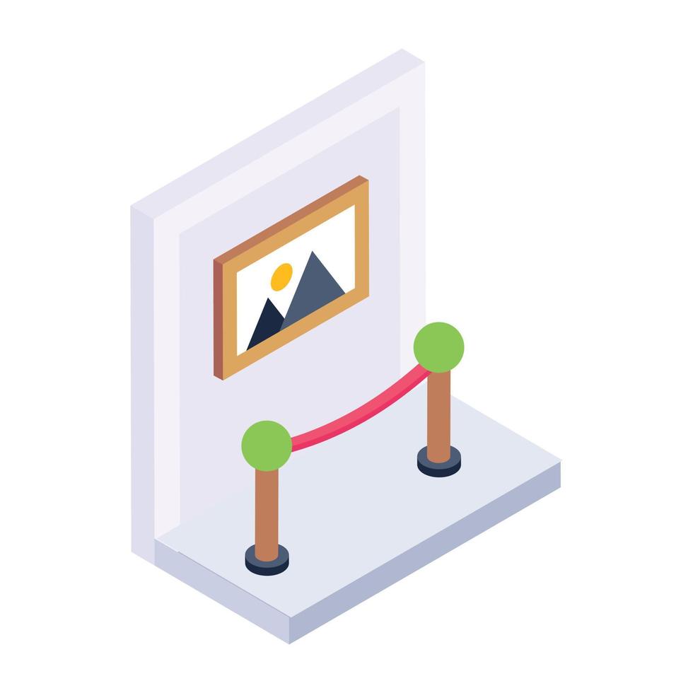 Art museum isometric style editable vector