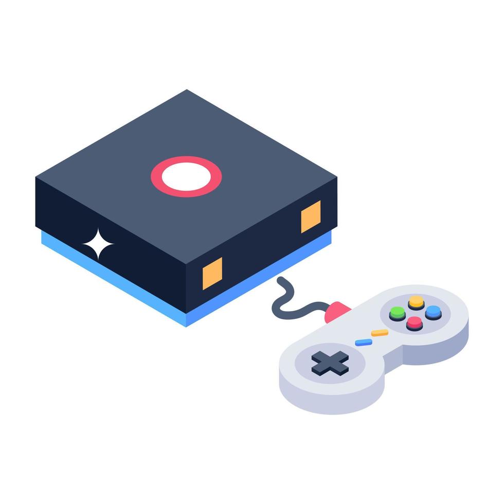 Gaming device isometric icon, gaming device vector