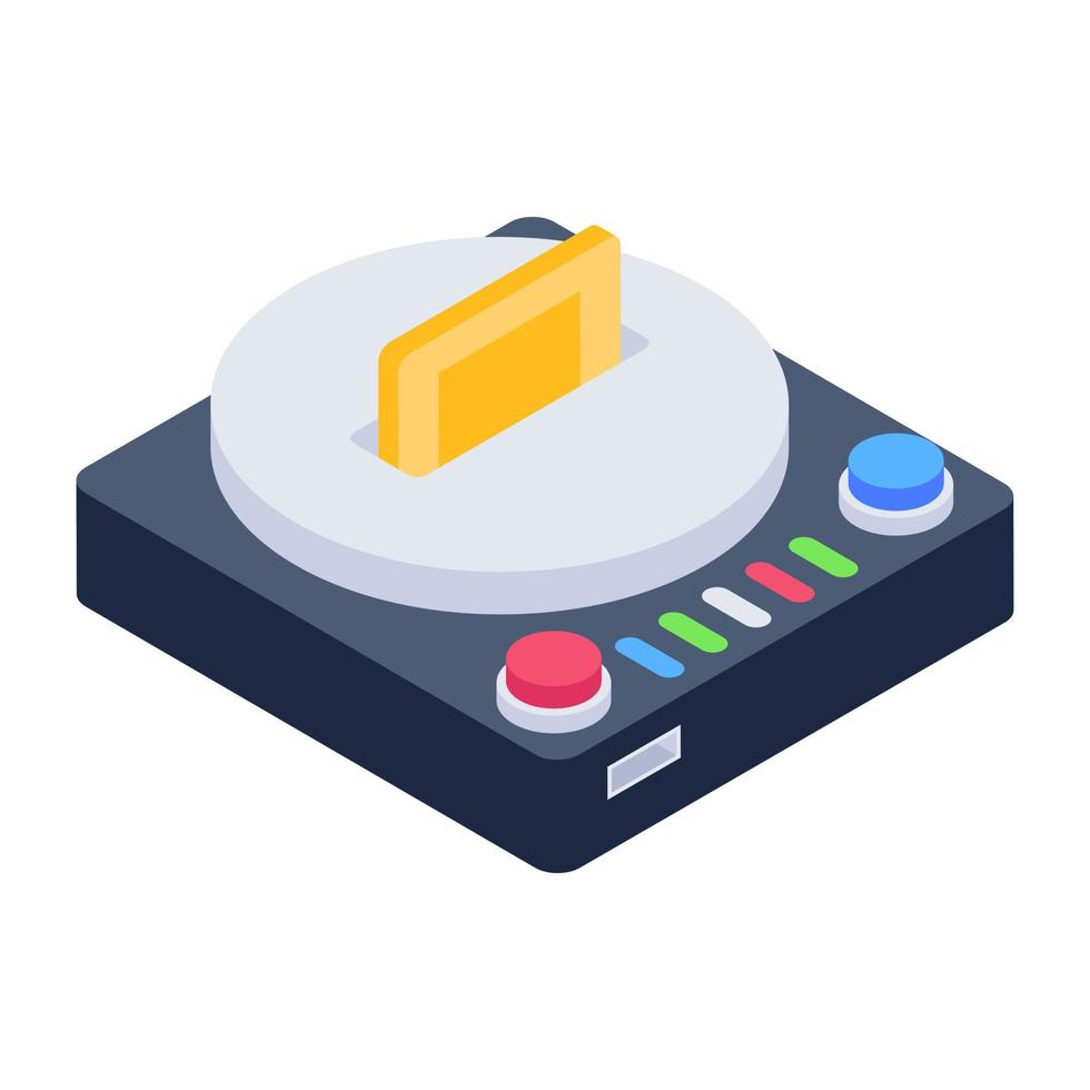 Retro tv console isometric icon vector