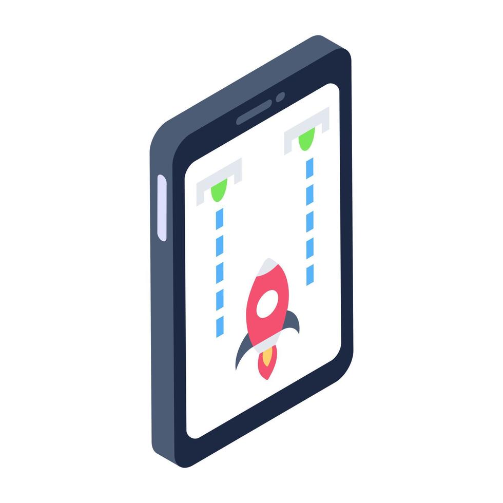 Phone game isometric style icon, editable vector