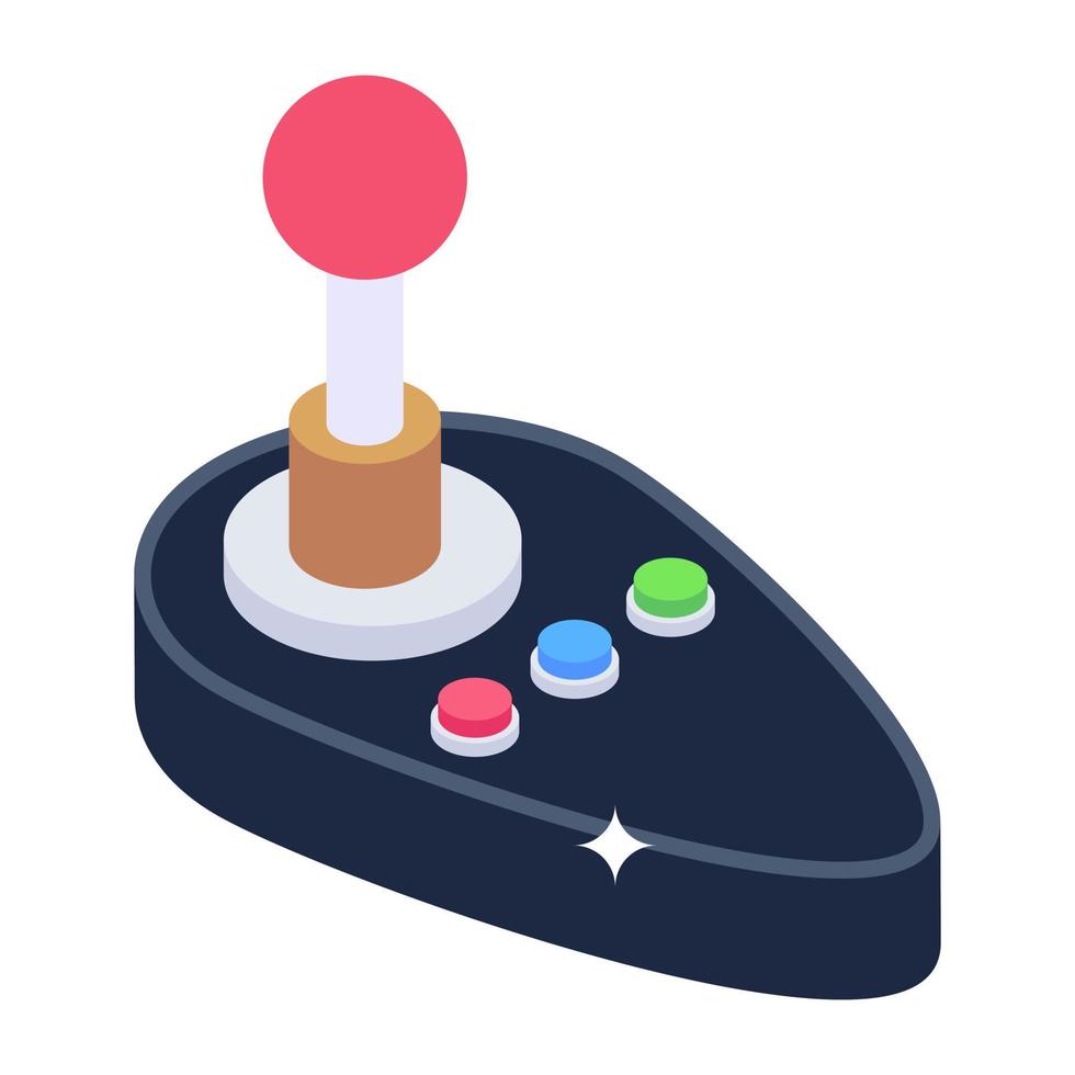 icono isométrico del controlador arcade, vector editable