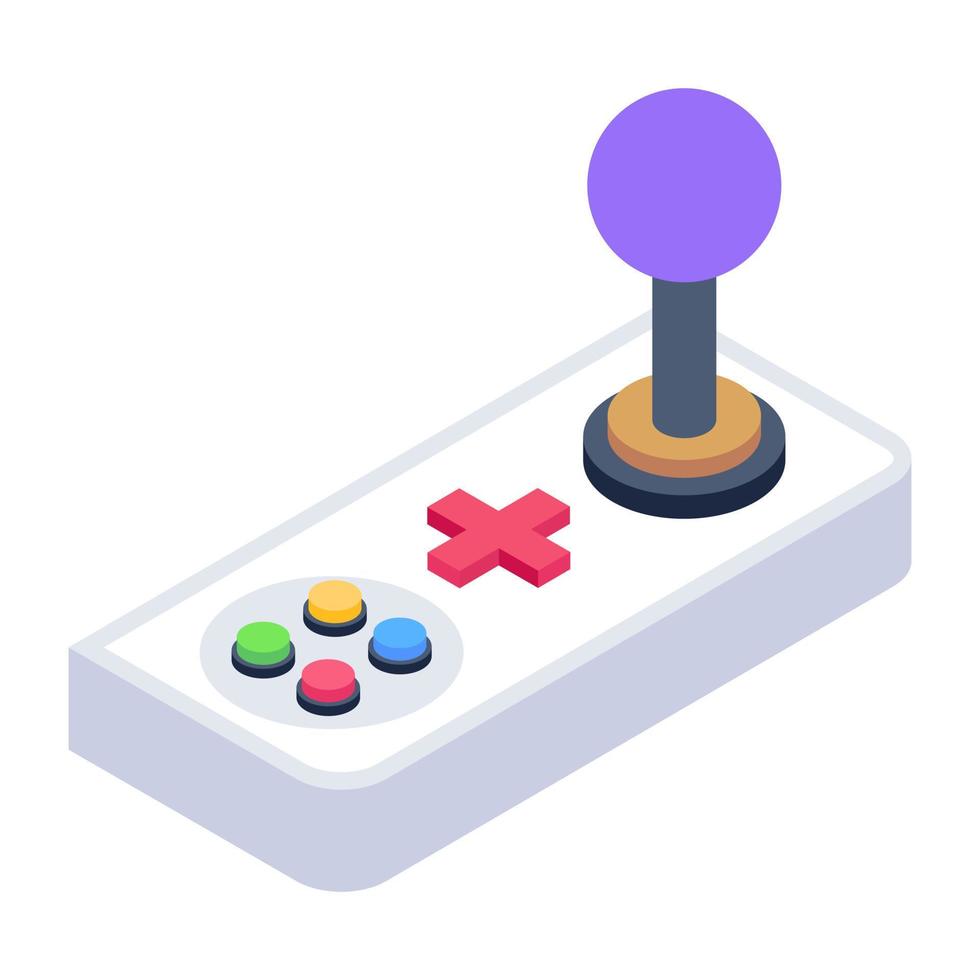 Arcade controller isometric icon, editable vector