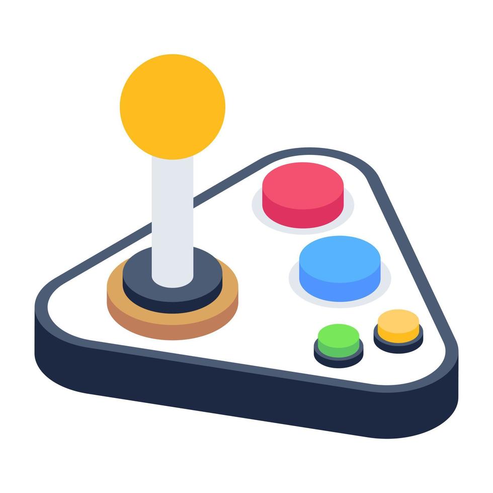 Arcade controller isometric icon, editable vector