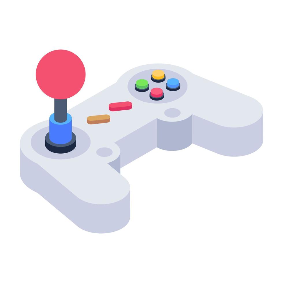 Arcade controller isometric icon, editable vector