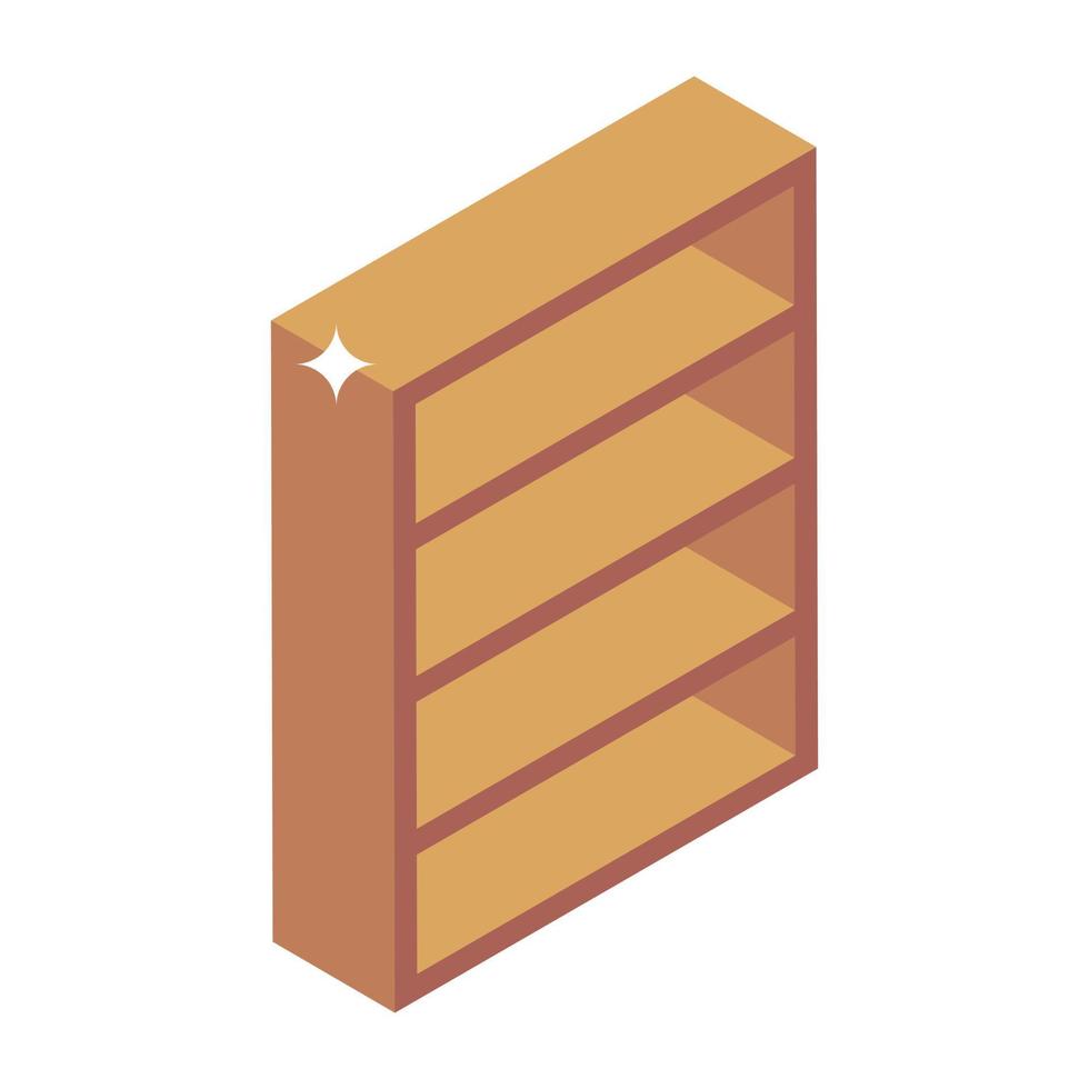 An isometric design icon of racks almirah vector