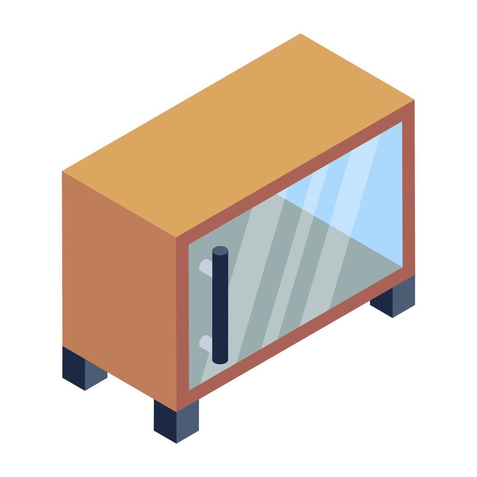 A chest of drawers, isometric icon of cabinet vector