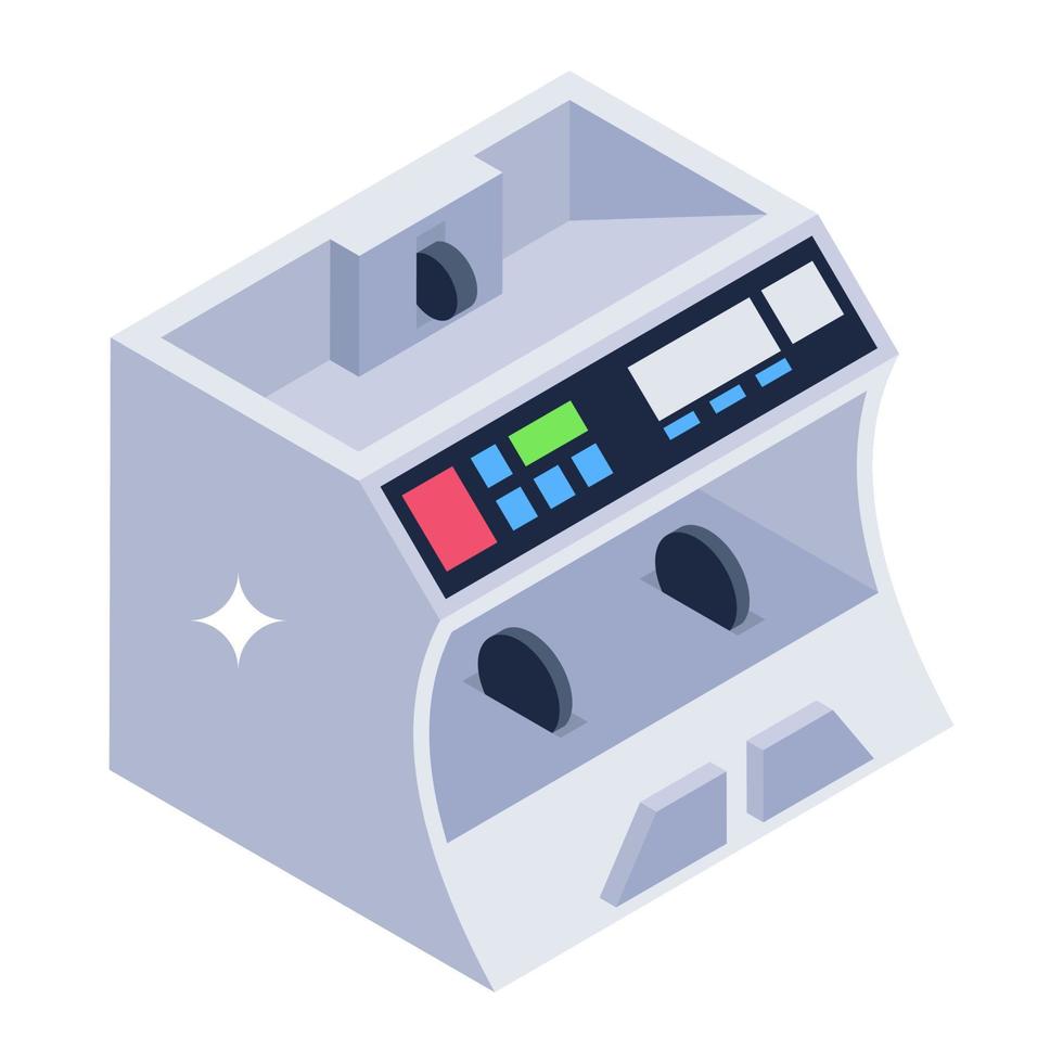 Cash counter machine icon in isometric design vector