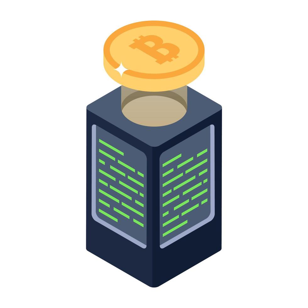 Bitcoin technology vector, editable isometric icon vector