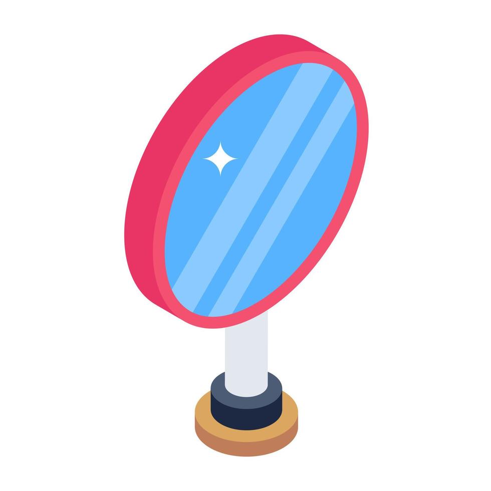 Hand mirror vector in isometric design