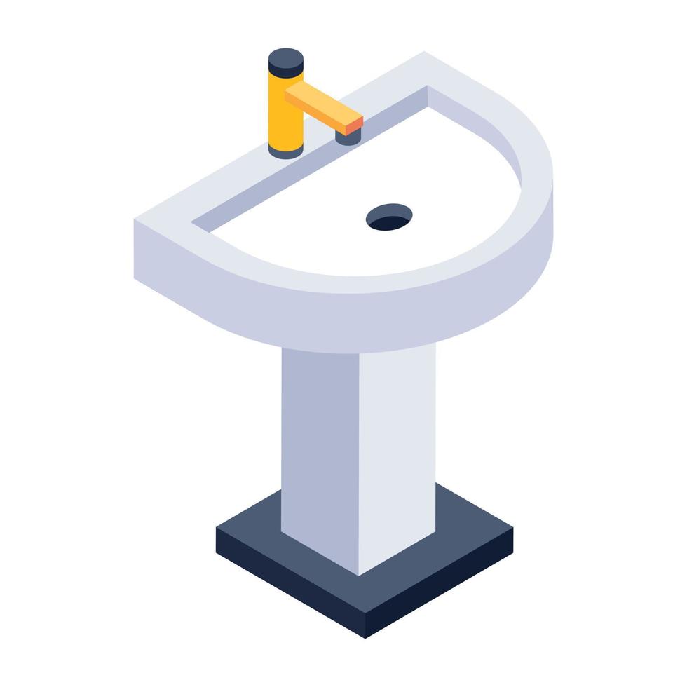 Bathroom accessory, isometric icon of washbasin vector