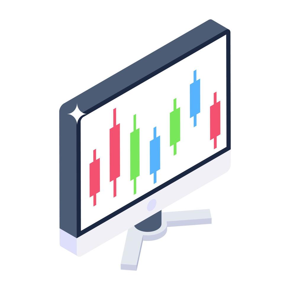 A vector of statistics with candlestick chart, editable icon