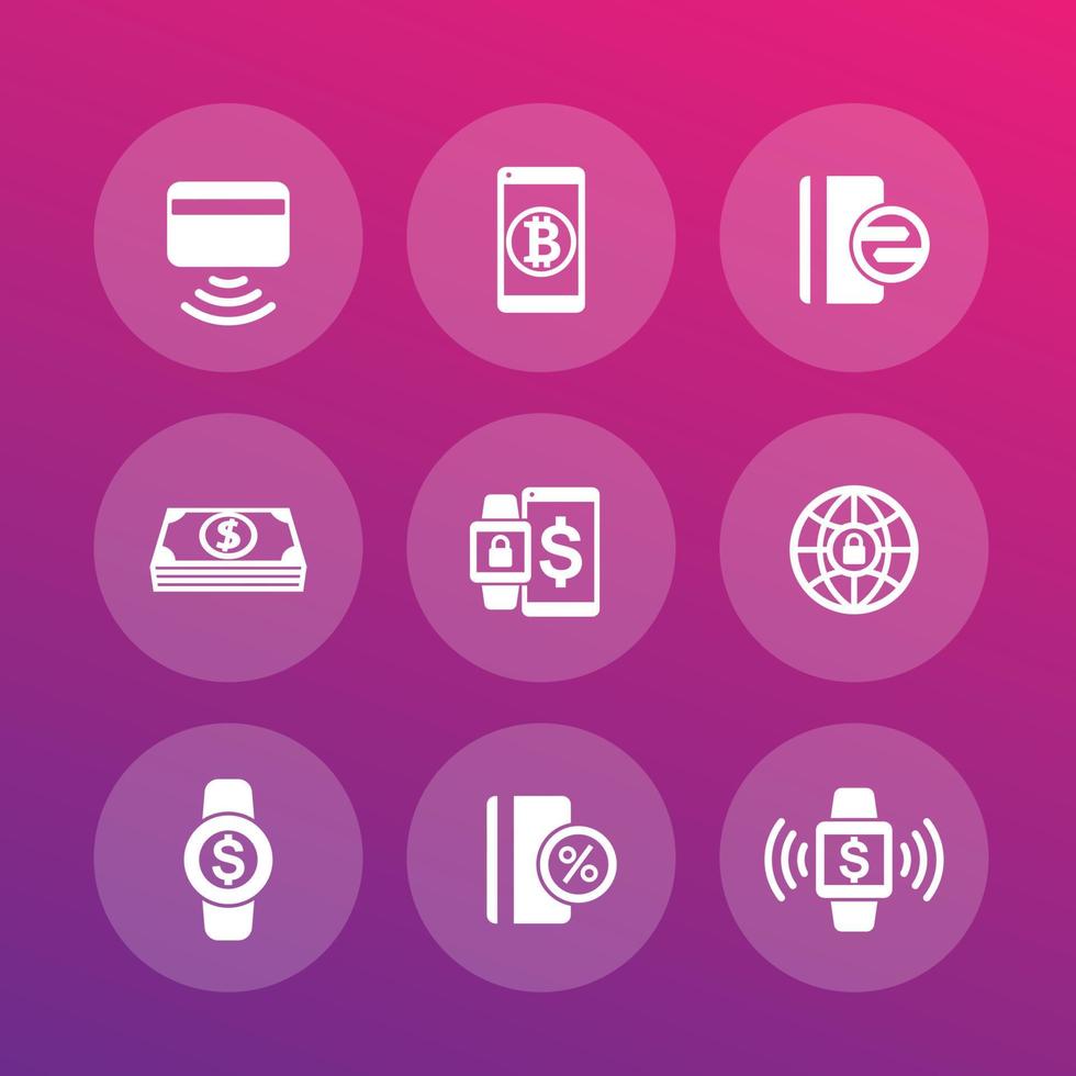 modern payment methods icons set vector