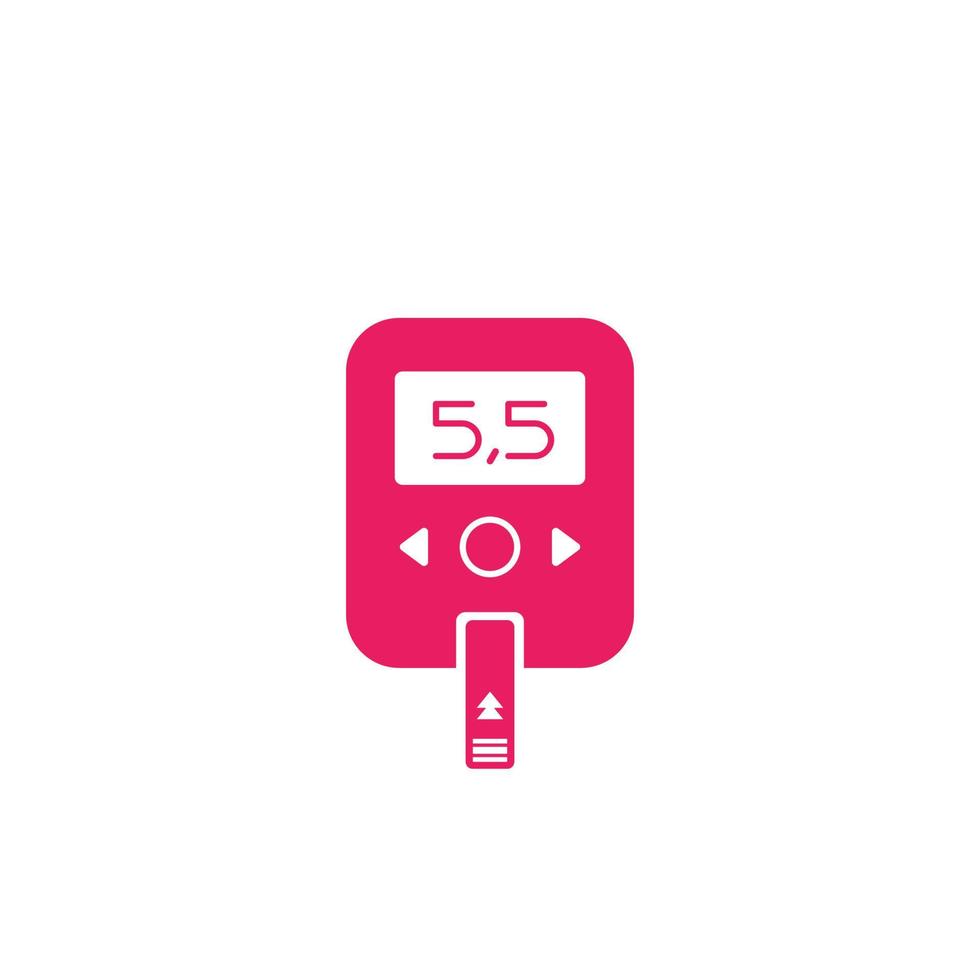 Glucose meter, blood sugar monitor icon, vector