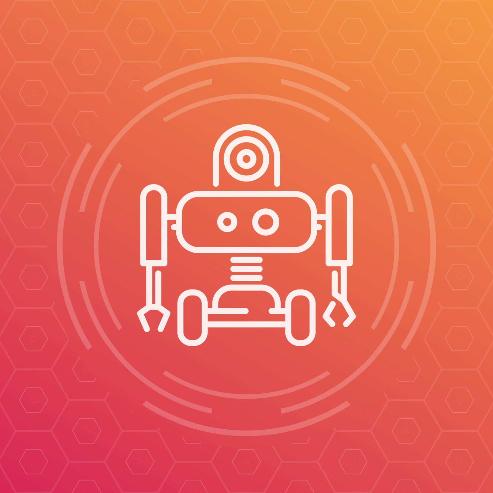 Robotics linear icon, robot, mechanical engineering 6531095 Vector Art ...
