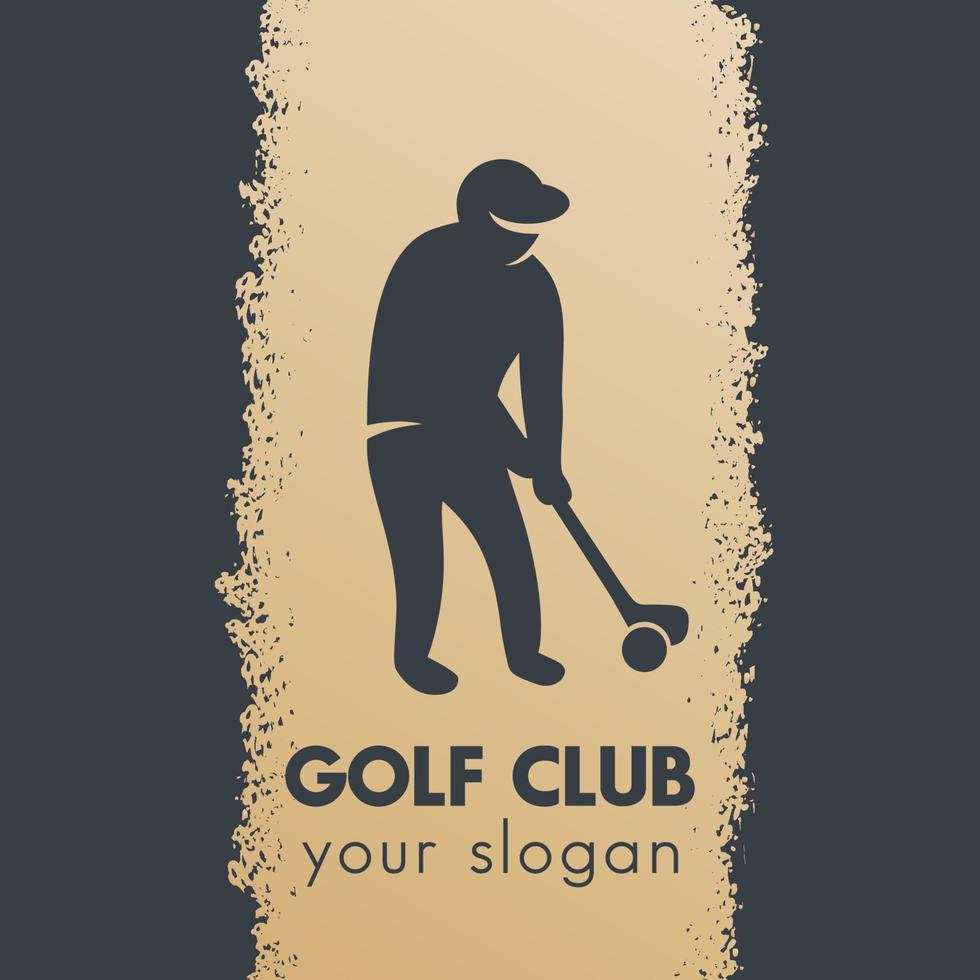 golf logo element, golfer with club vector