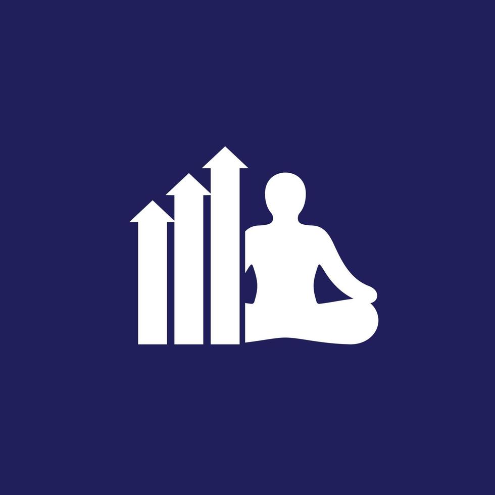 meditation and growth vector icon