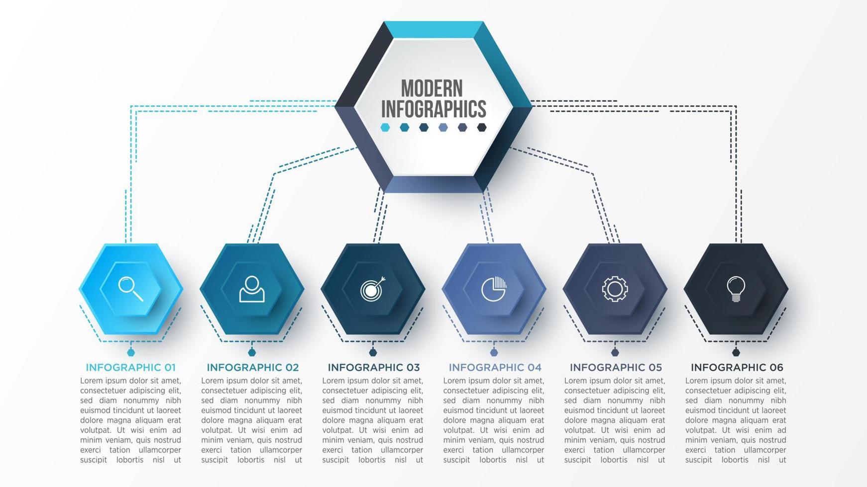 plantilla infográfica vectorial 3d para presentación. visualización de datos comerciales. elementos abstractos concepto creativo para infografía. vector