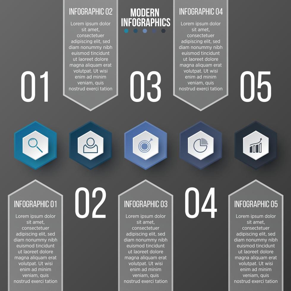 plantilla infográfica vectorial 3d para presentación. visualización de datos comerciales. elementos abstractos concepto creativo para infografía. vector