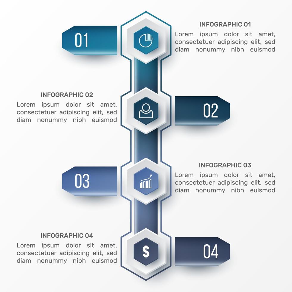 Vector 3D infographic template for presentation. Business data visualization. Abstract elements. Creative concept for infographic.